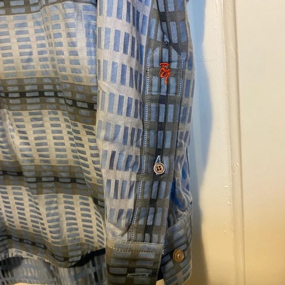 Robert Graham Purple and Blue Embroidered Shirt men’s Medium - Picture 6 of 8